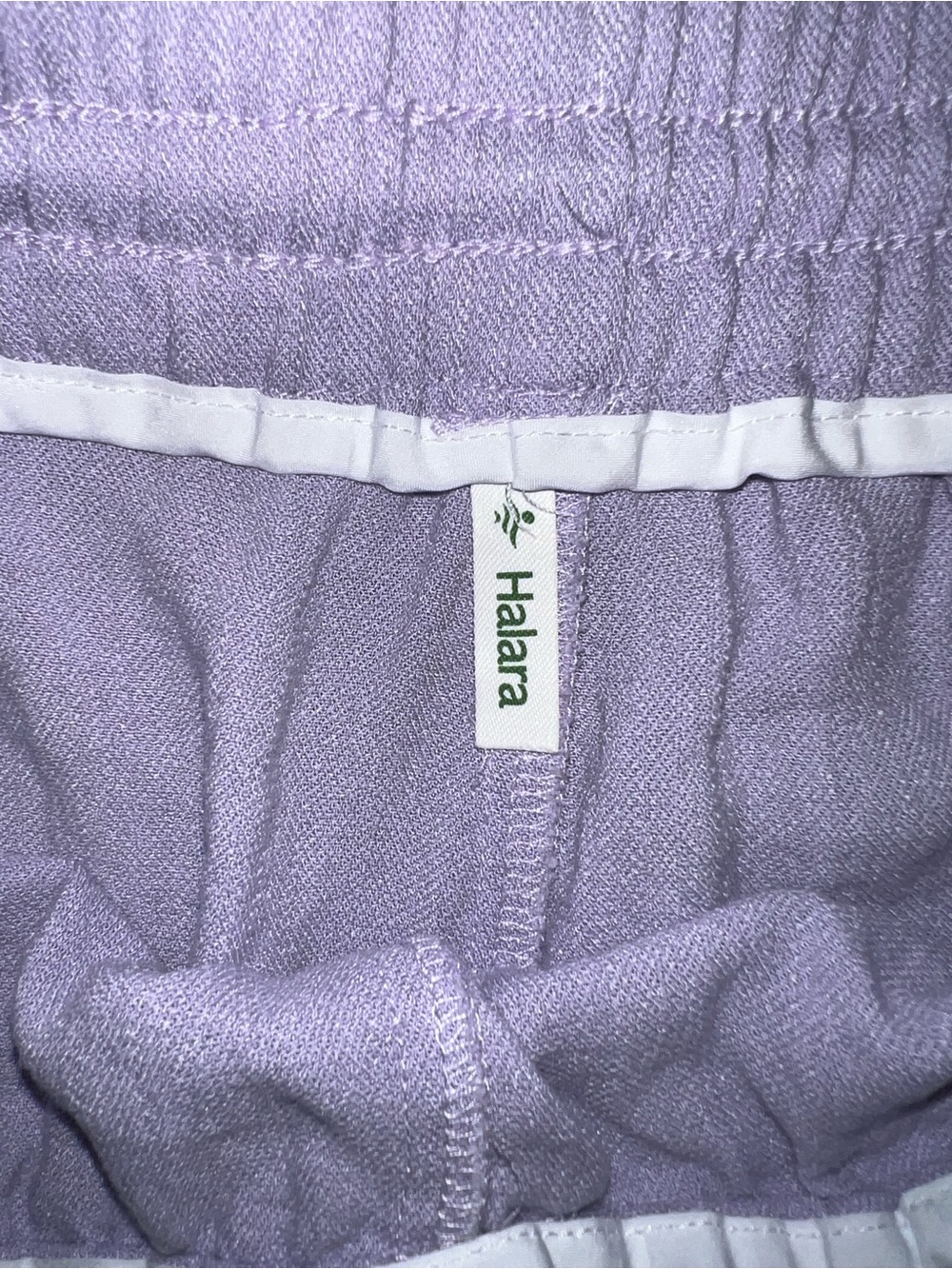 Halara Linen Relaxed Drawstring Pants Light Lavender Wide Leg Pockets - Picture 7 of 9